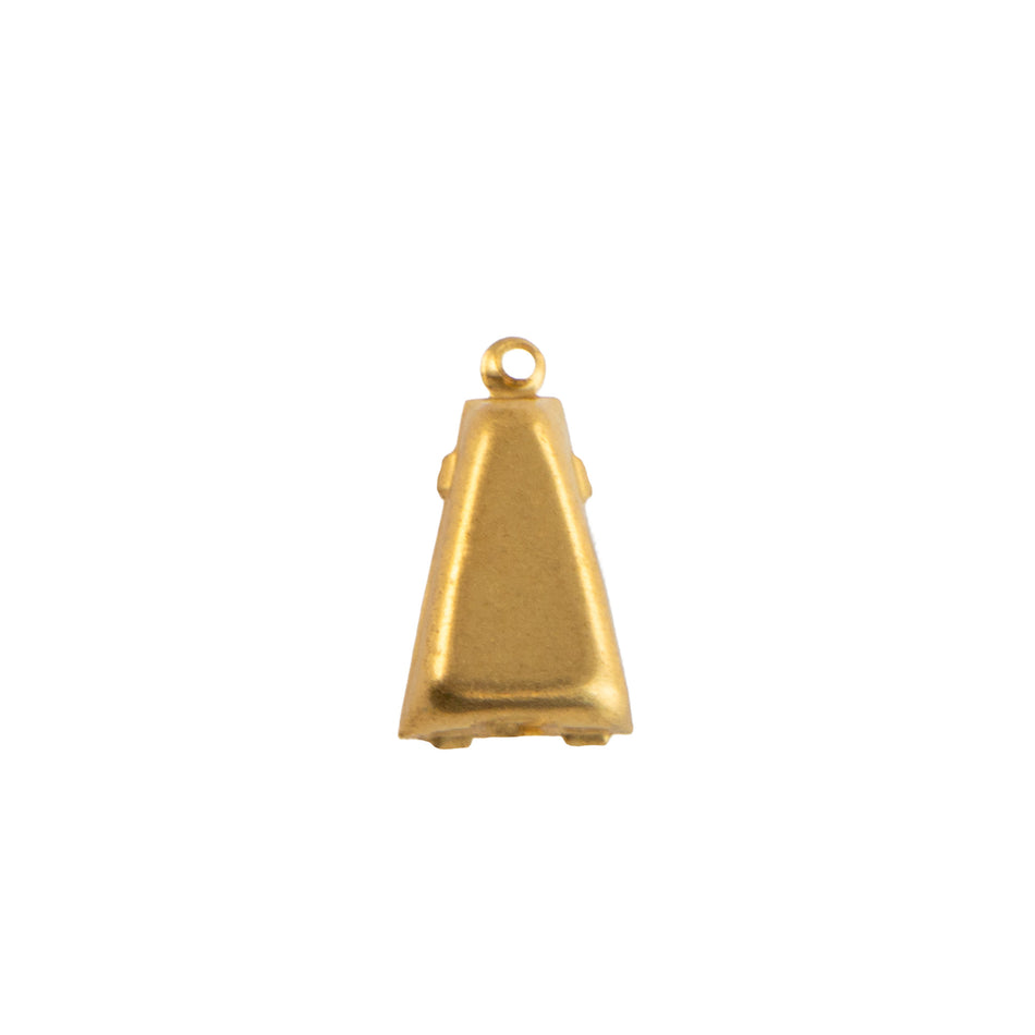 12x8mm Light Sapphire Faceted Glass Keystone Stone in 1 Loop Setting