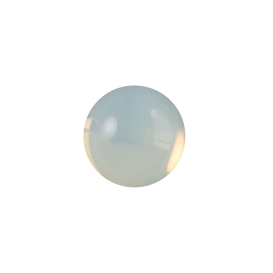 9mm White Opal Foiled Glass Round Cabochons (10)