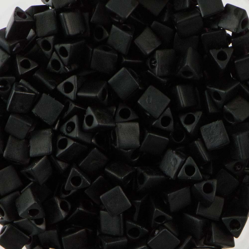 Matte Black Miyuki Triangle Seed Bead 10/0 7.2gm Tube STR10-401F-TB