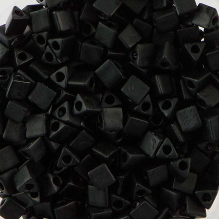 Matte Black Miyuki Triangle Seed Bead 10/0 7.2gm Tube STR10-401F-TB