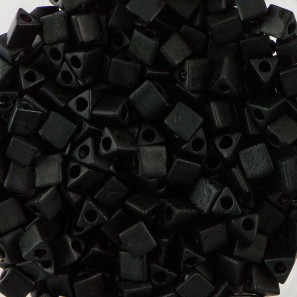 Matte Black Miyuki Triangle Seed Bead 10/0 7.2gm Tube STR10-401F-TB