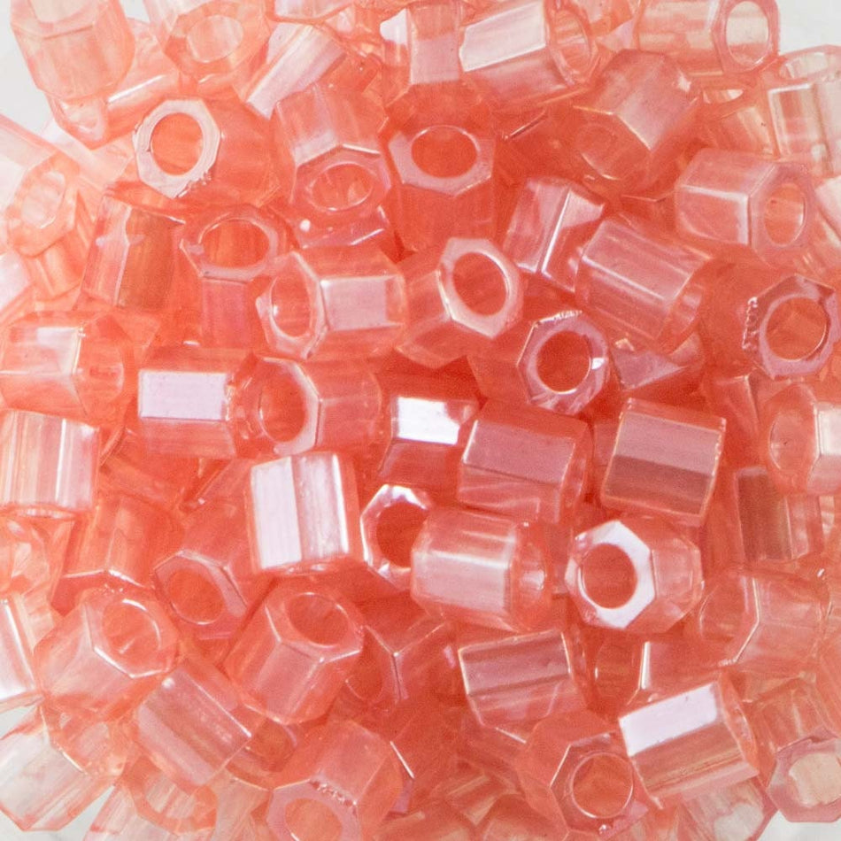 Transparent Pink Luster Miyuki Hex Cut Seed Bead 8/0 6.8gm Tube DBLC-0106-TB