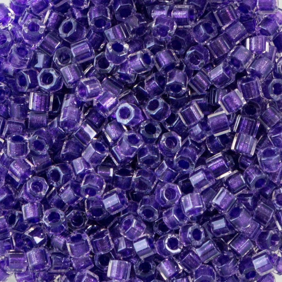 Sparkle Purple Lined Crystal Miyuki Hex Cut Seed Bead 11/0 7.2gm Tube DBC0906-TB