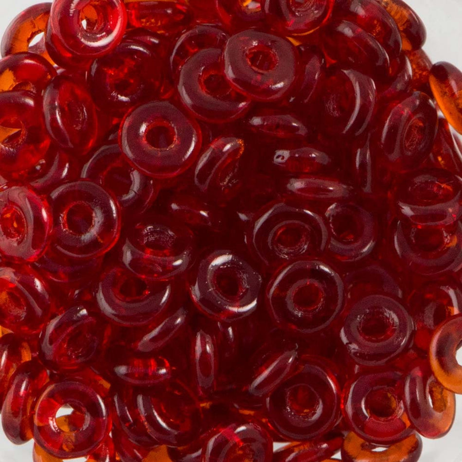 Red Czech O Bead 3.8x1mm 8.1gm Tube OB2490090-TB