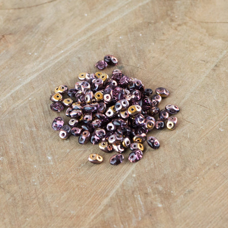 2/5MM MATUBO SUPERDUO Tanzanite Apollo Beads