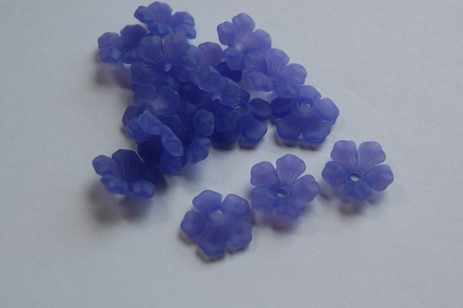 Soft Violet Purple Stacking Flower Beads 14mm bds671