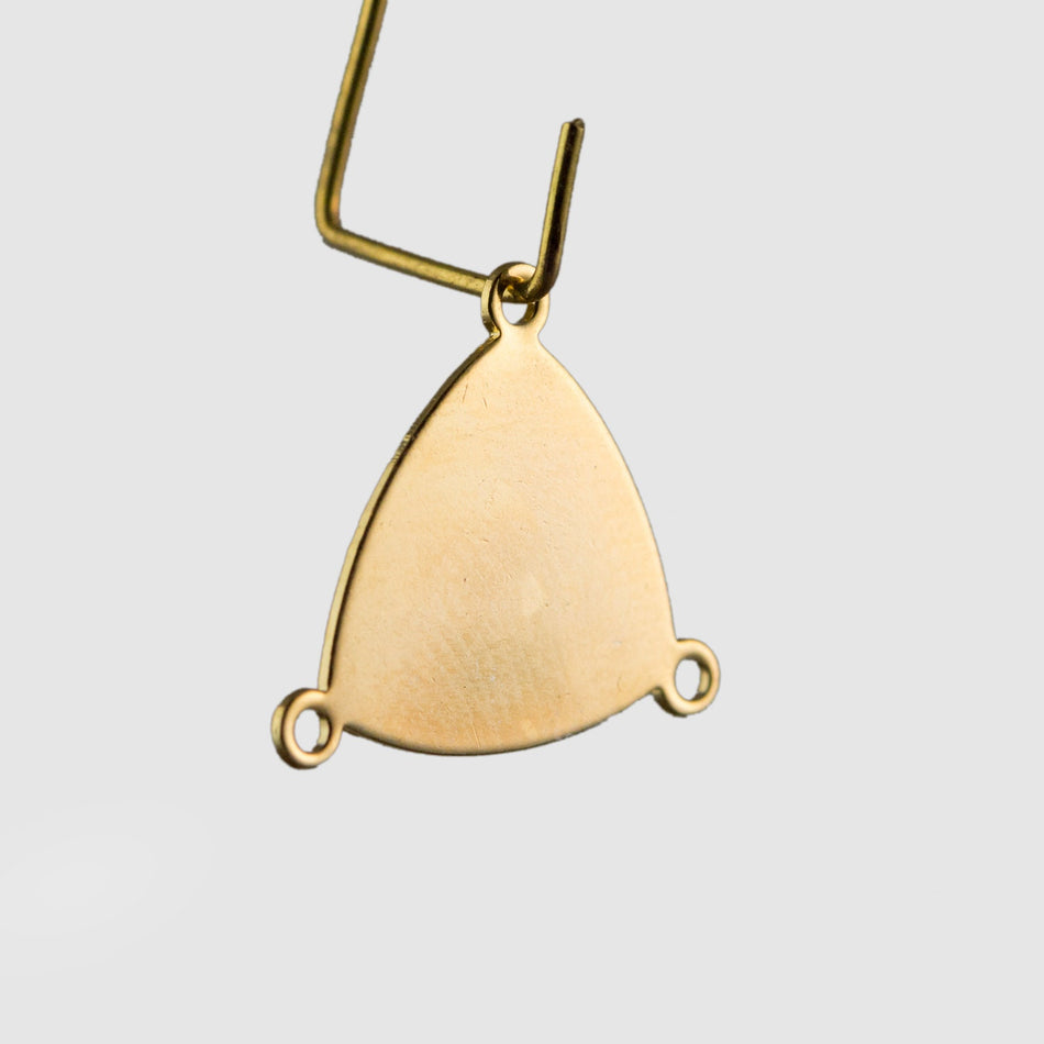 3 Loop Gold Plated Flat Setting Connector Triangle Pendant (6) mtl225E