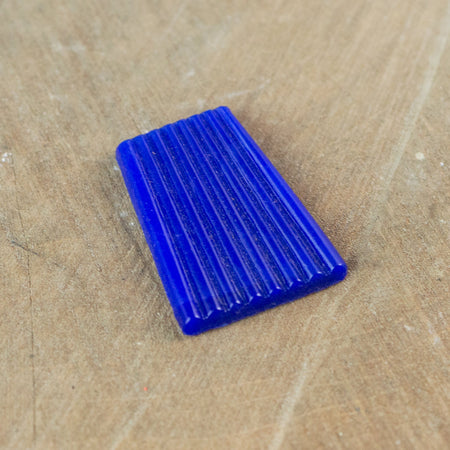 Vintage Navy Blue Glass Ribbed Trapezoid Cabochon cab291