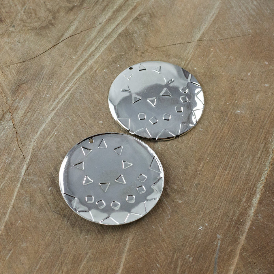 1 Hole Silver Southwestern Drop / Pendant with 18mm Setting (2) mtl483D