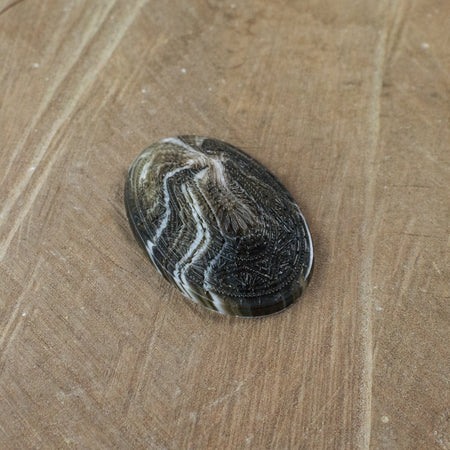 Textured Pattern Black and White Glass Cabochon cab413B