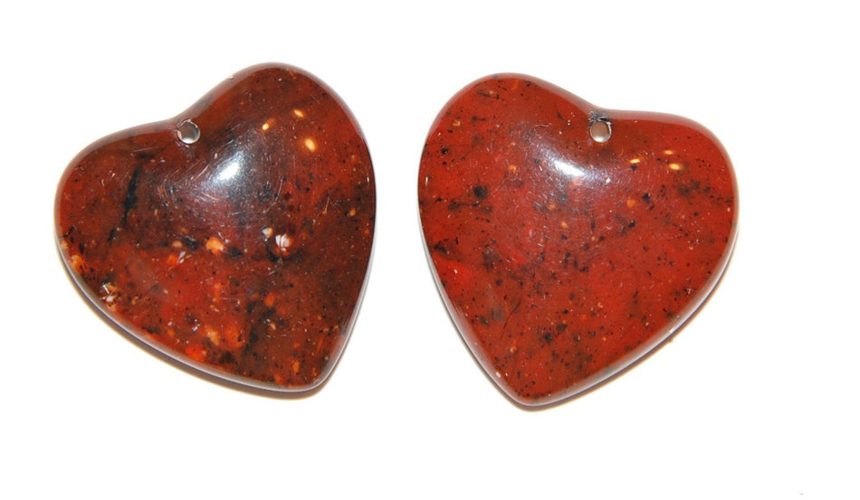 Brown Marbled Vintage Lucite Heart Pendant pnd091B