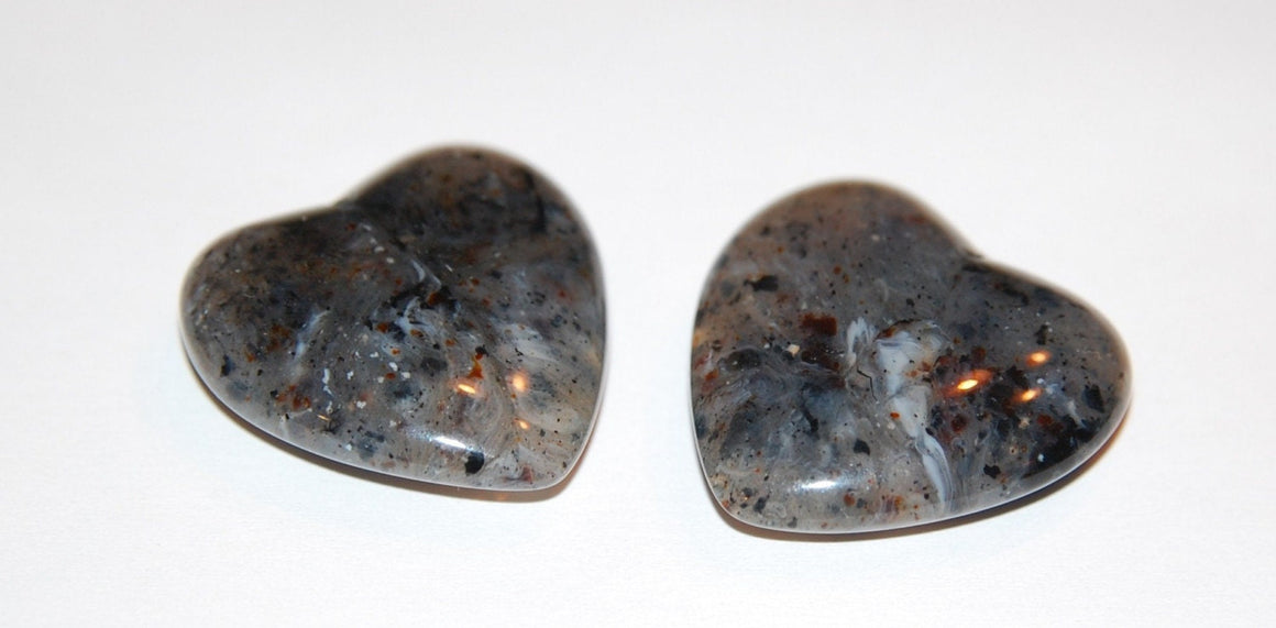 Gray Marbled Vintage Lucite Heart Pendant pnd091C