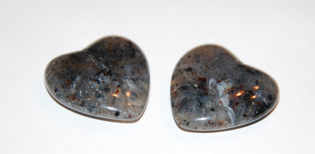 Gray Marbled Vintage Lucite Heart Pendant pnd091C
