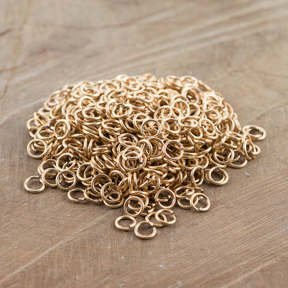7mm OD Open Raw Brass Jump Rings 18 Gauge Made in the USA (100) fnd201A