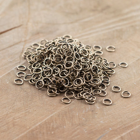 7mm OD Open Brass Ox Jump Rings 18 Gauge Made in the USA (100) fnd201B