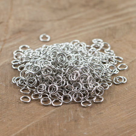 7mm OD Open Shiny Silver Plated Jump Rings 18 Gauge Made in the USA (100) fnd201E