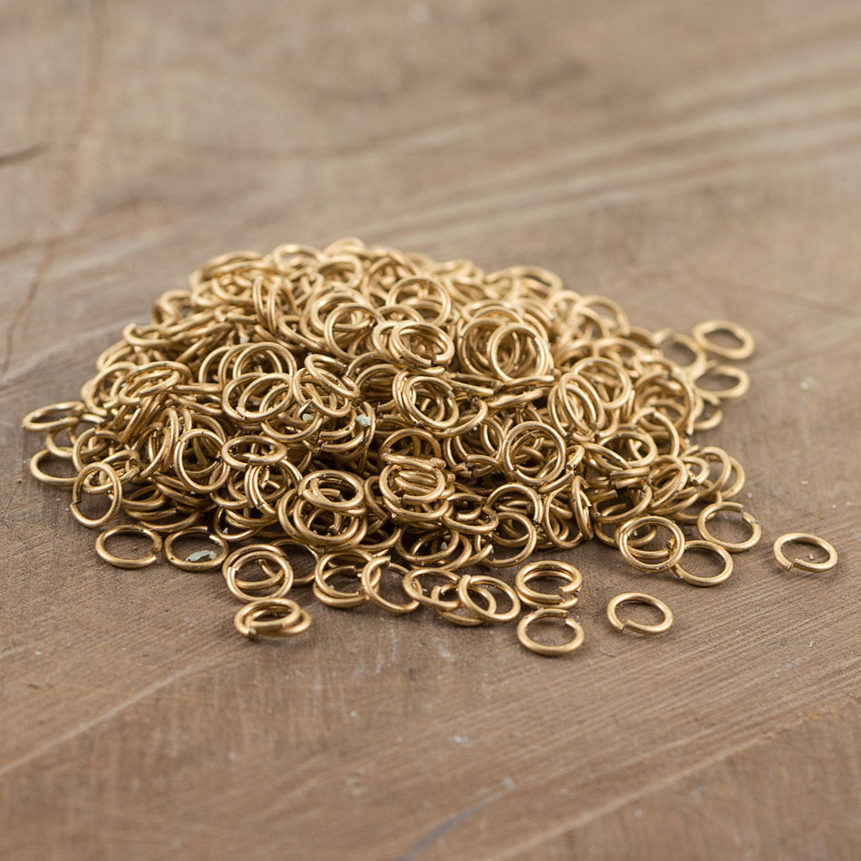 8mm OD Open Raw Brass Jump Rings 18 Gauge Made in the USA (100) fnd202A