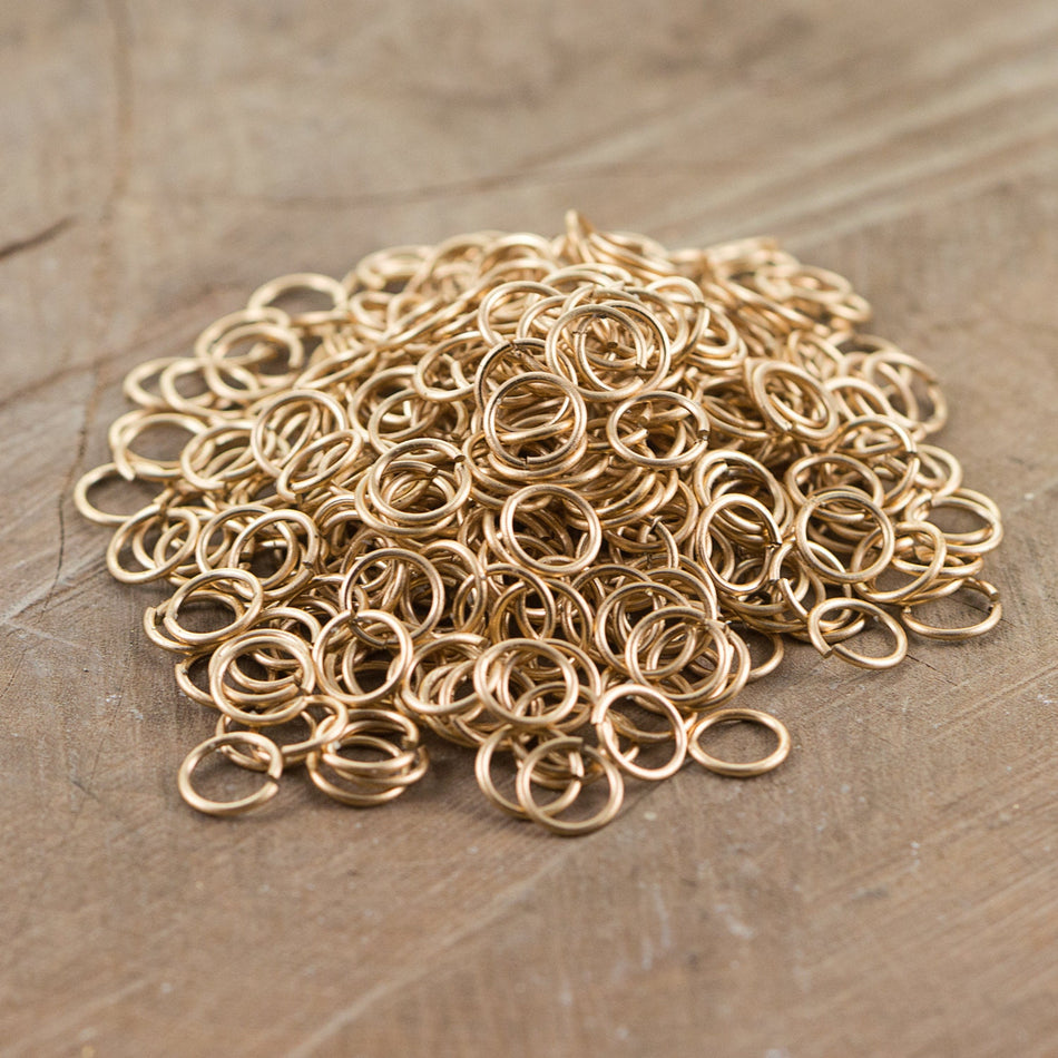 9mm OD Open Raw Brass Jump Rings 18 Gauge Made in the USA (100) fnd203A