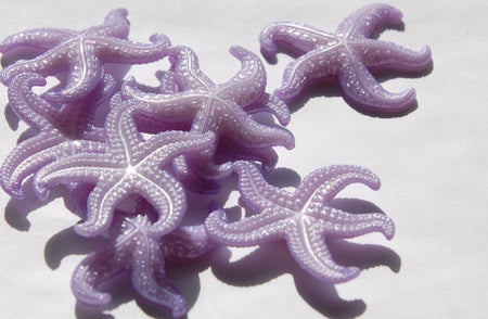 Vintage Large Purple Starfish Beads Pendant West German Plastic 45mm (2) bds858D