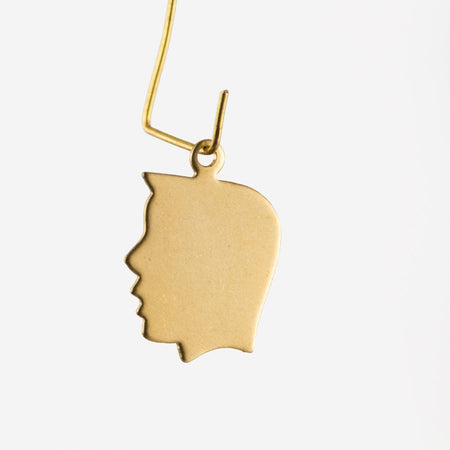 Solid Raw Brass Young Man Silhouette Charm with Loop (6) chr211C