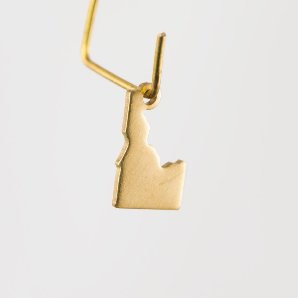Raw Brass Idaho Blank State Charm Drops (6) chr228J