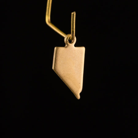 Raw Brass Nevada Blank State Charm Drops 14x7mm (6) chr228QQ