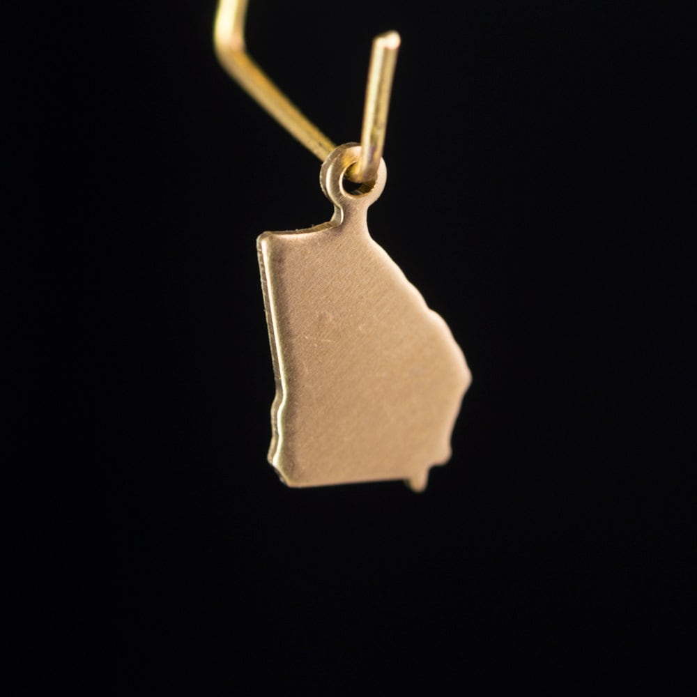 Raw Brass Georgia Blank State Charm Drops (6) chr228KK