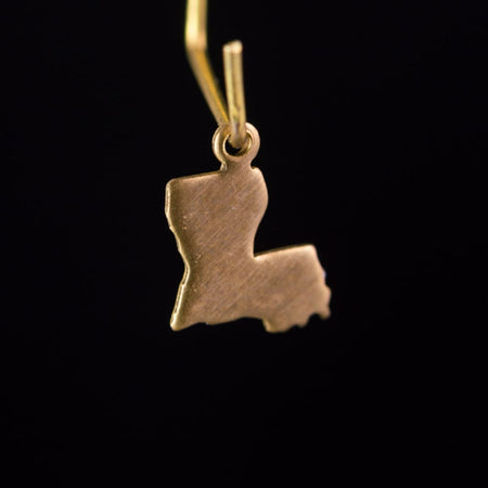 Raw Brass Louisiana Blank State Charm Drops (6) chr228W