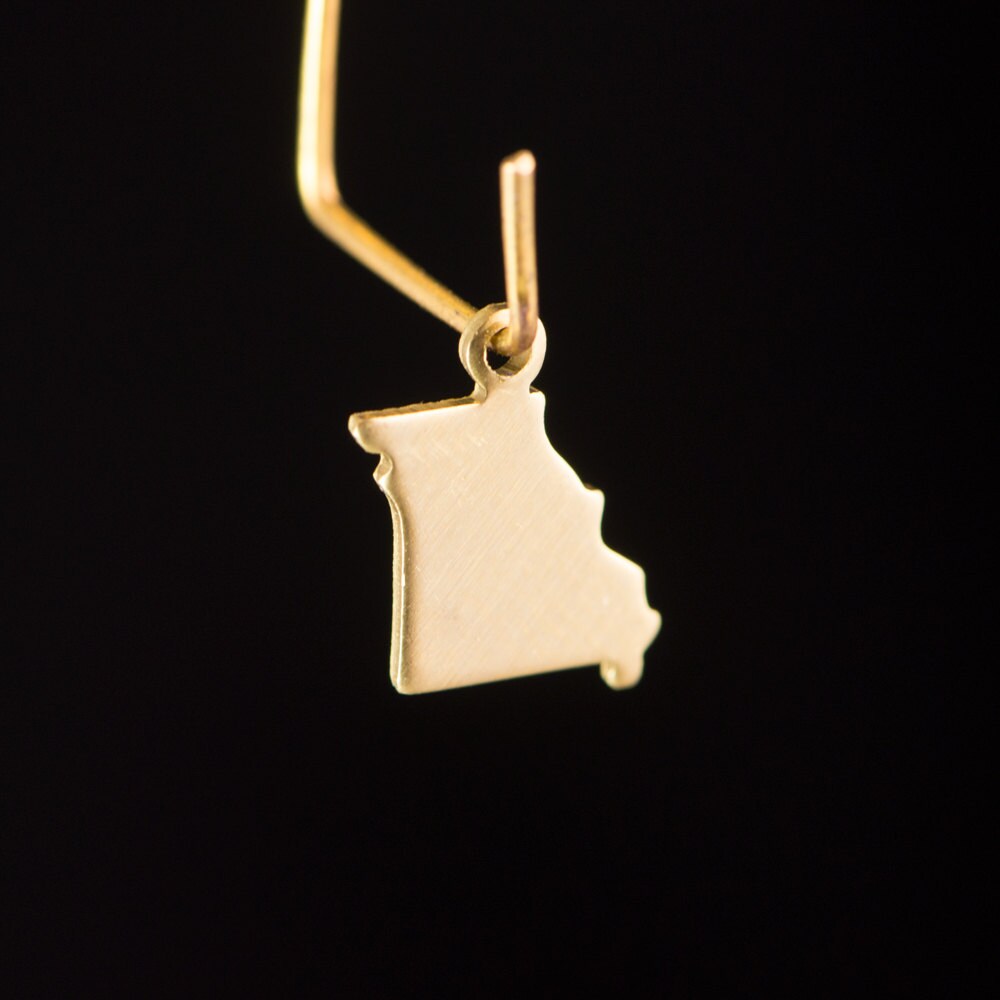 Raw Brass Missouri Blank State Charm Drops (6) chr228JJ