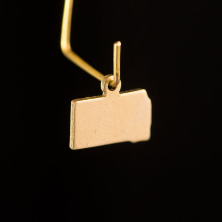 Raw Brass South Dakota Blank State Charm Drops (6) chr228S