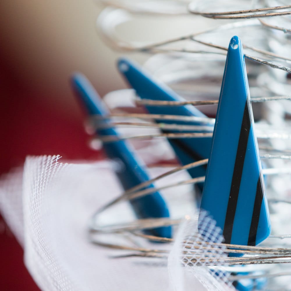 Vintage Blue with Black Stripe Retro Pointed Acrylic Pendants pnd150E