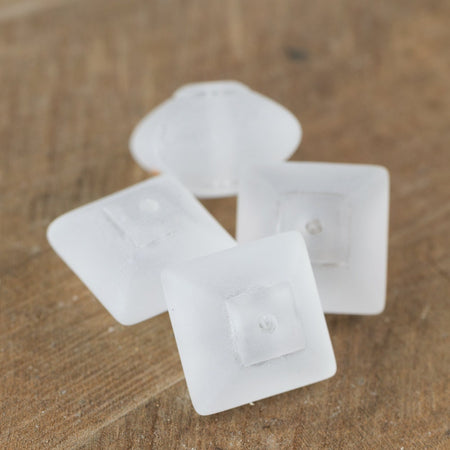Vintage Chunky Matte Clear Acrylic Square Beads bds961C