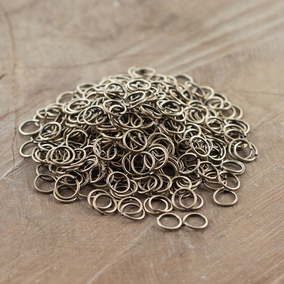 9mm OD Open Brass Ox Jump Rings 18 Gauge Made in the USA (100) fnd203B