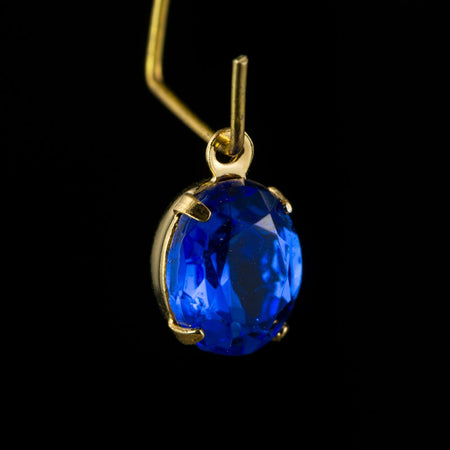 Sapphire Oval Stones in 1 Loop Gold Plated Setting 10x8mm (4) ovl018J