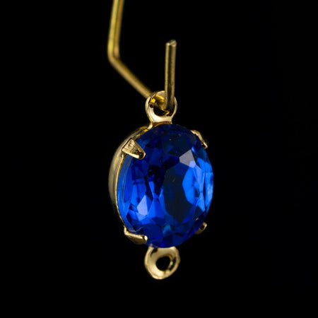 Sapphire Oval Stones in 2 Loop Gold Plated Setting 10x8mm (4) ovl018J2