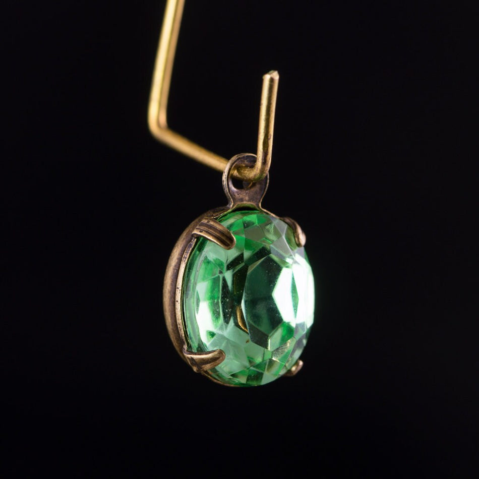 Peridot Oval Stones in 1 Loop Brass Ox Plated Setting 10x8mm (4) ovl017X