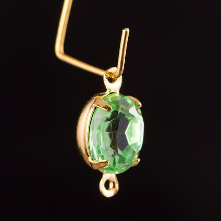 Peridot Oval Stones in 2 Loop Gold Plated Setting 10x8mm (4) ovl018X2