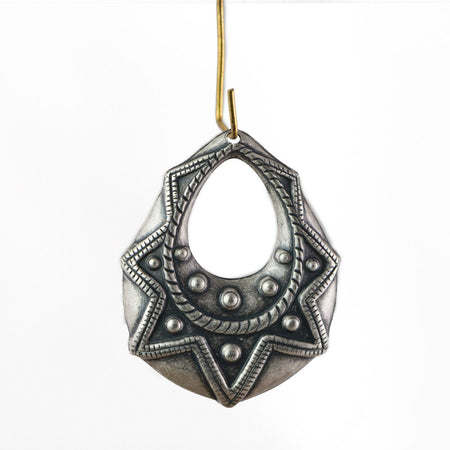 1 Hole Silver Ox Tribal Teardrop Charm Pendant Drop (6) mtl395G