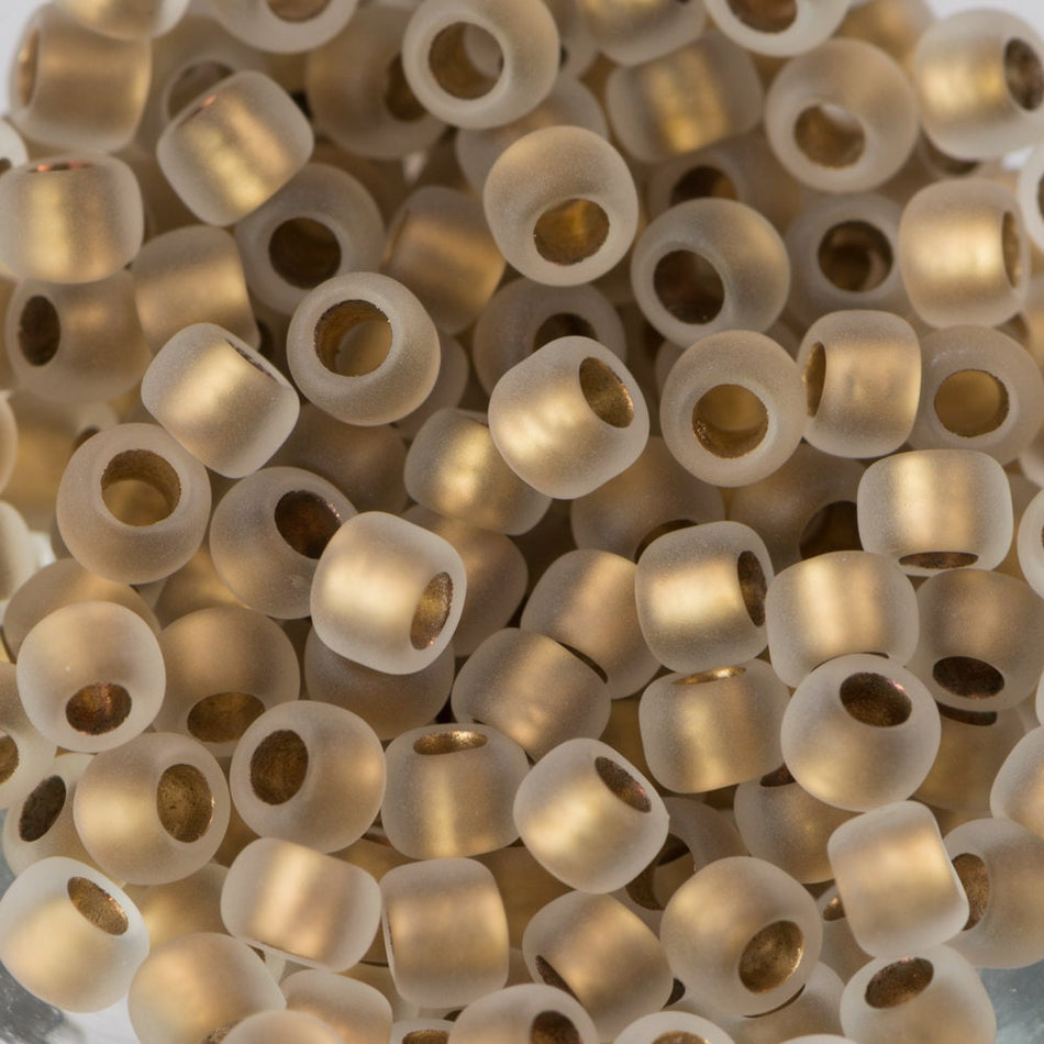 8/0 TOHO ROUND Gold Lined Frosted Crystal Seed Bead (8g)