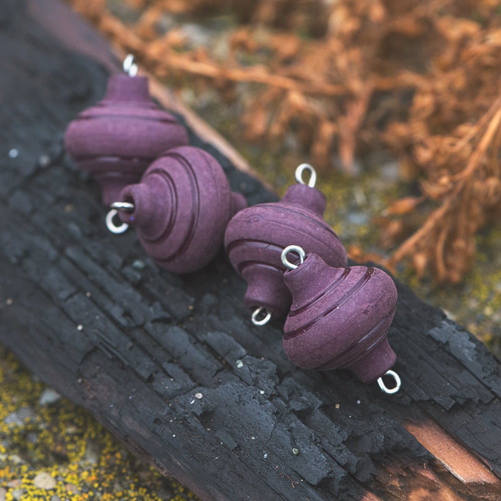 Vintage Matte Dark Purple Acrylic Bicone Connector Drops drp053