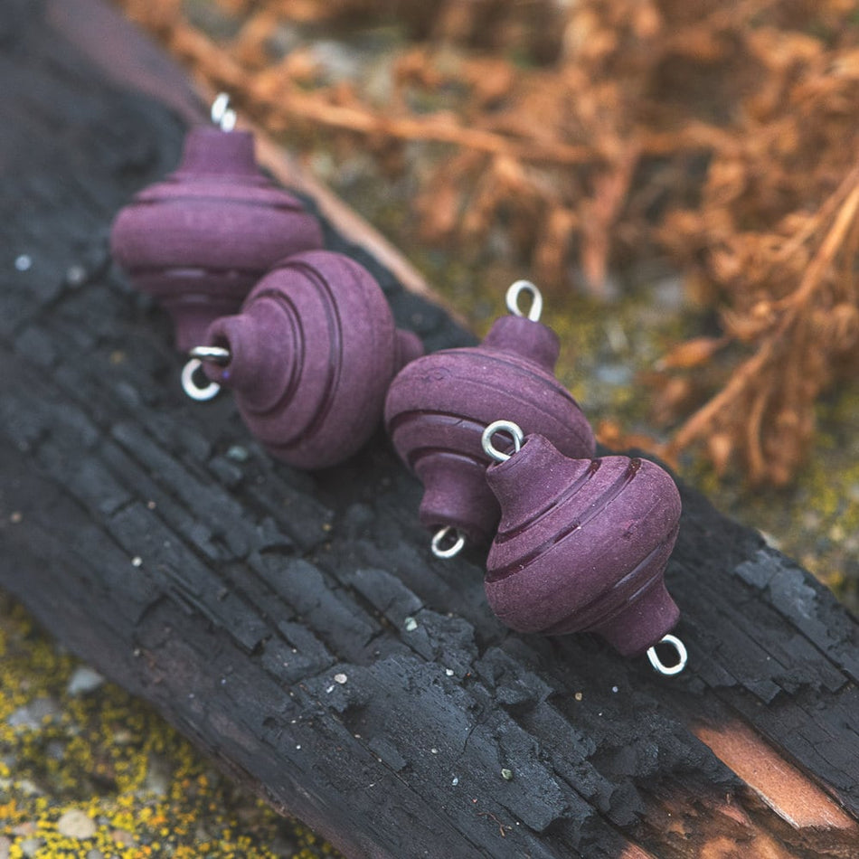 Vintage Matte Dark Purple Acrylic Bicone Connector Drops drp053