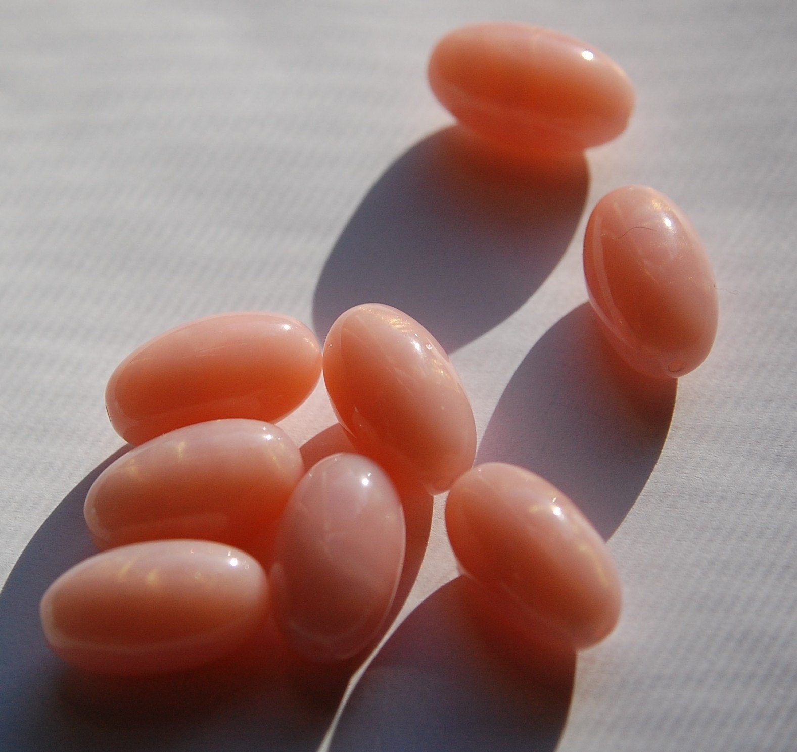 Vintage Pink Opal Oval Lucite Beads (4) bds817A