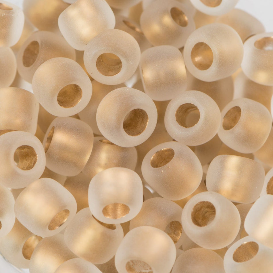 6/0 TOHO ROUND Gold Lined Frosted Crystal Seed Bead (8g)