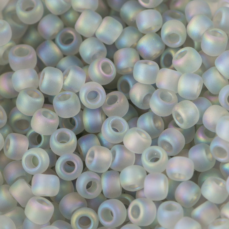 11/0 TOHO ROUND Transparent Frosted Rainbow Black Diamond Seed Bead (8g)