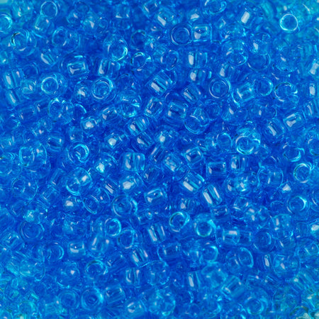 15/0 TOHO ROUND Transparent Dark Aquamarine Seed Bead (8g)