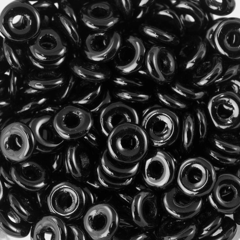 Jet Czech O Bead 3.8x1mm 8.1gm Tube OB2423980-TB