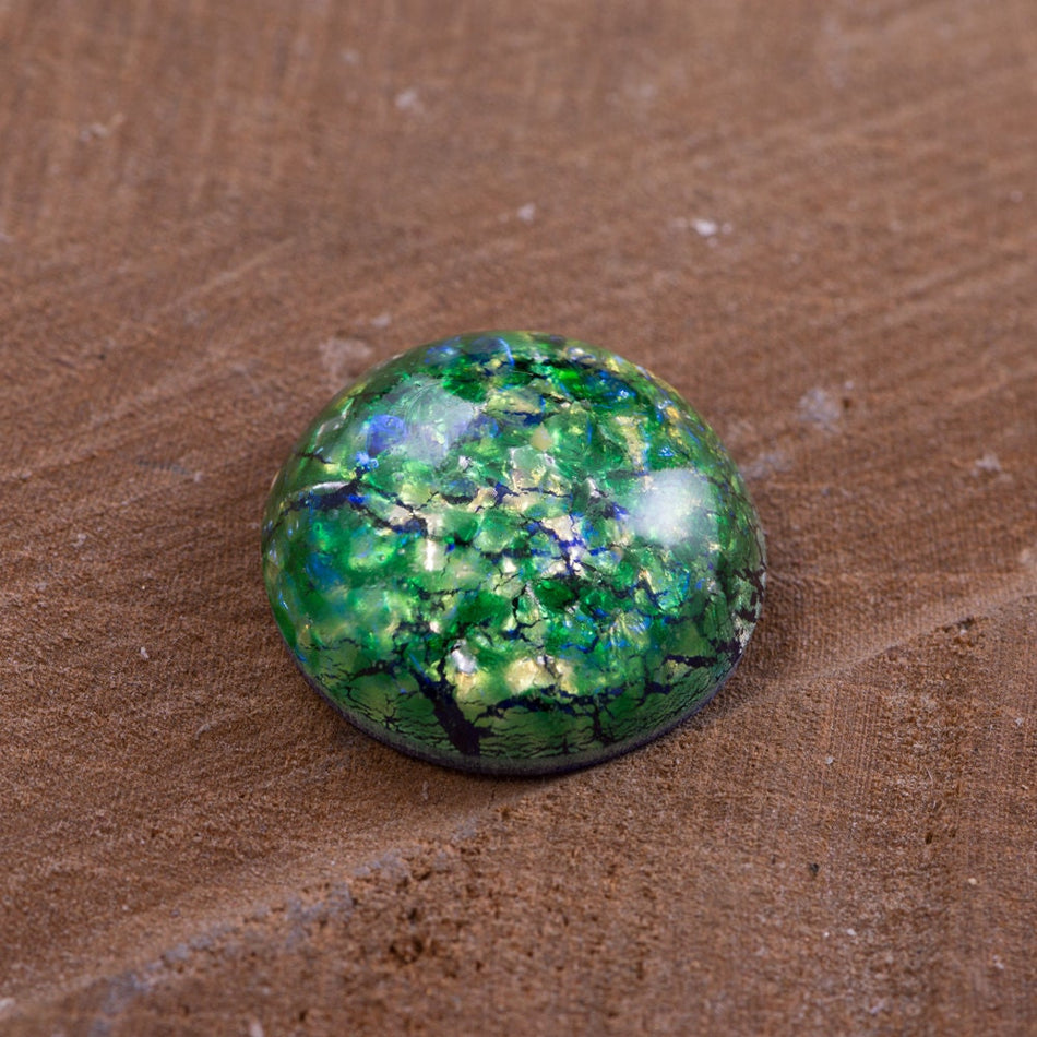 Green Foil Opal Round Cabochon 18mm (1) cab3008B