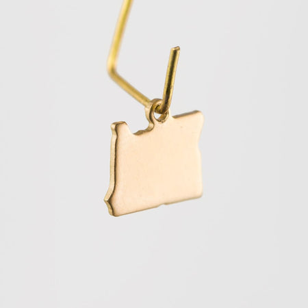 Raw Brass Oregon Blank State Charm Drops 10mm (6) chr228R