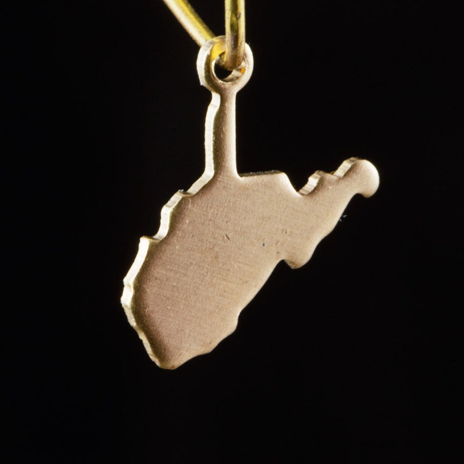 Raw Brass West Virginia Blank State Charm Drops (6) chr228H