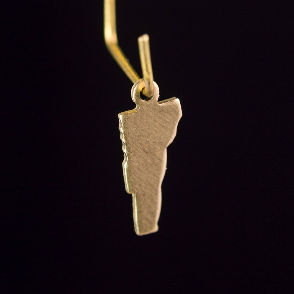 Raw Brass Vermont Blank State Charm Drops 15x6mm (6) chr228VV